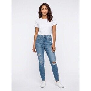 Universal Thread Women's Distressed Mid-Rise Skinny Leg Jeans Blue Denim 8/29R